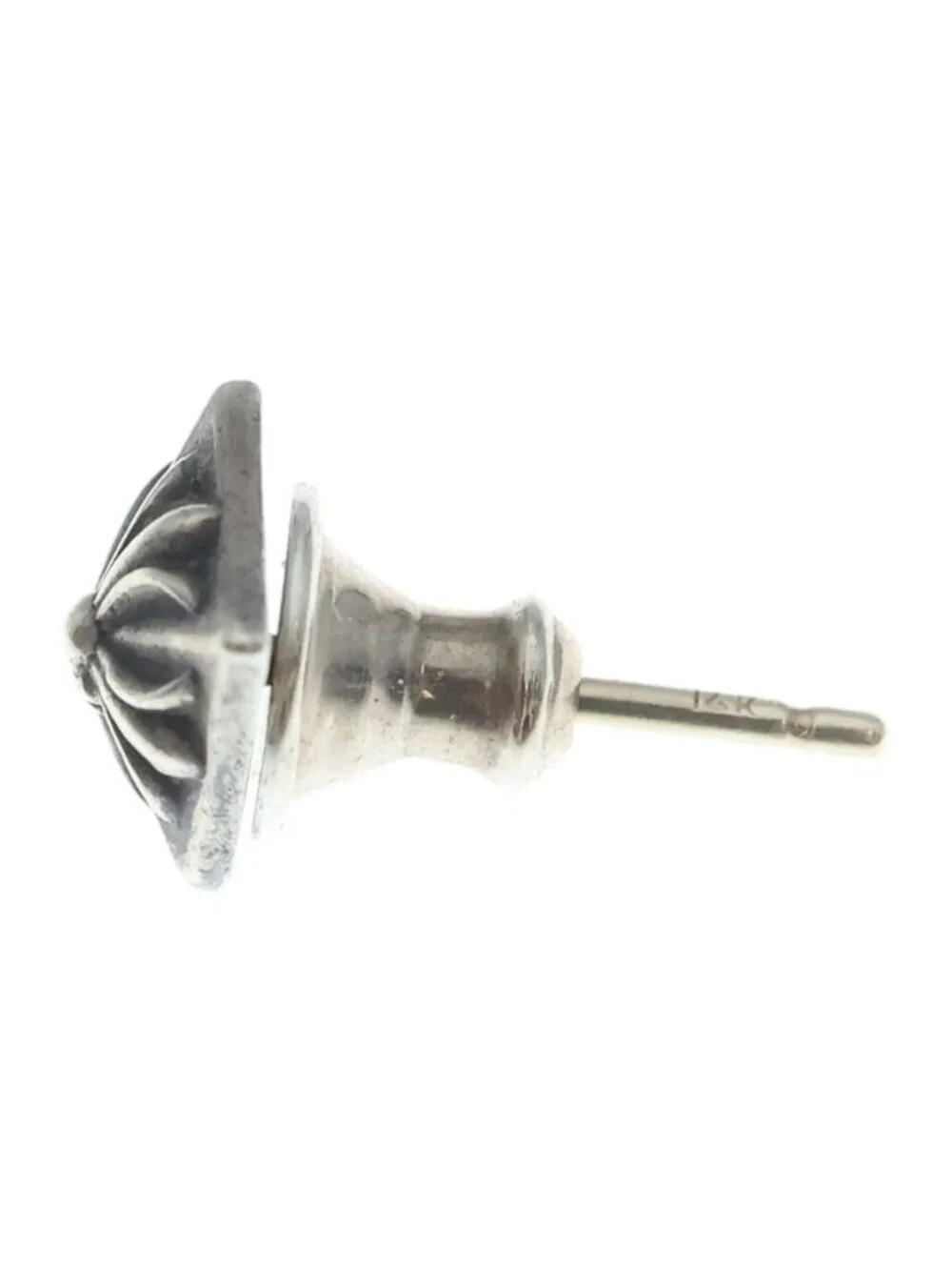 Chrome Hearts Pyramid Plus Stud Earrings 925 14k Silver
